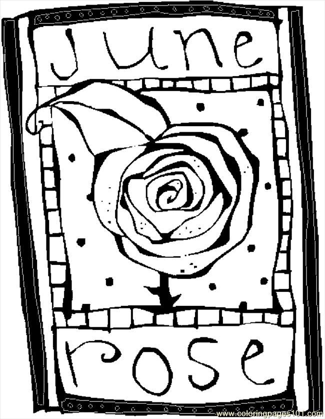 Coloring Pages 06 June Rose 3 (Natural World > Flowers) - free printable coloring page online
