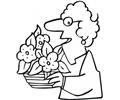 Ted Her Flowers Coloring Page