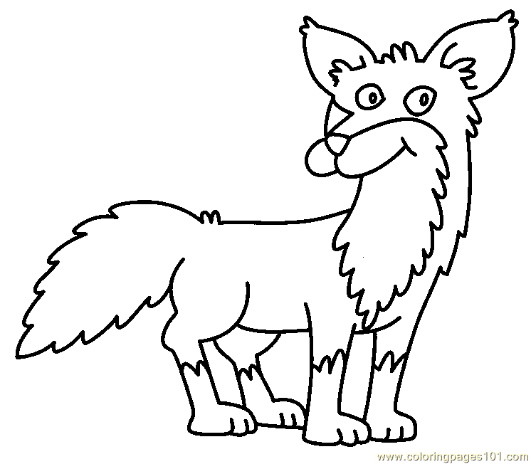 Coloring Pages Fox standing (Mammals > Fox) - free printable coloring