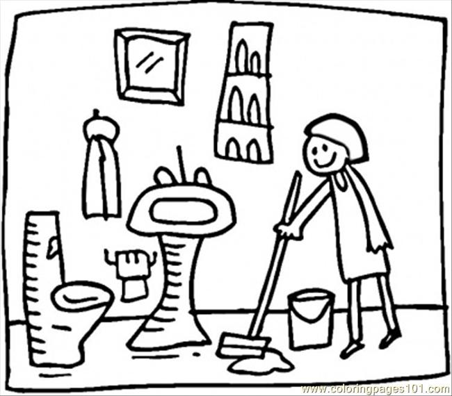 Free Coloring Pictures Of Cleaning 5
