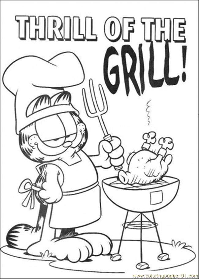 Coloring Pages Thrill Of The Grill Cartoons Garfield Free