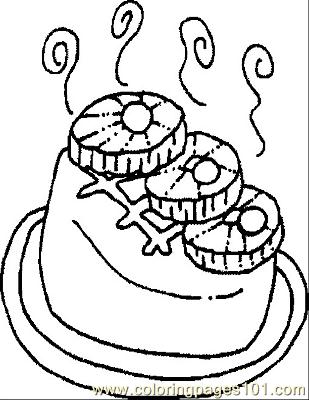 Coloring Pages Ham (Food &amp; Fruits > General Foods) - free printable ...