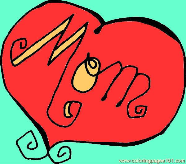 free printable coloring image Mom Heart
