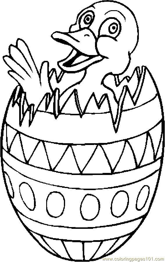 Coloring Pages Duck In Easter Egg 1 (Entertainment &gt; Holidays) - free 