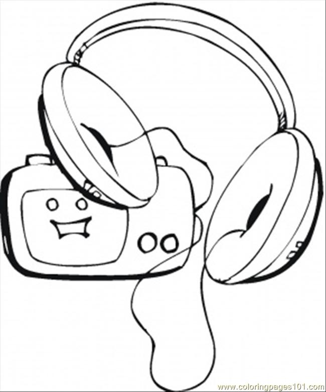 Coloring Pages Loud Music On Radio (Technology > Home Appliances