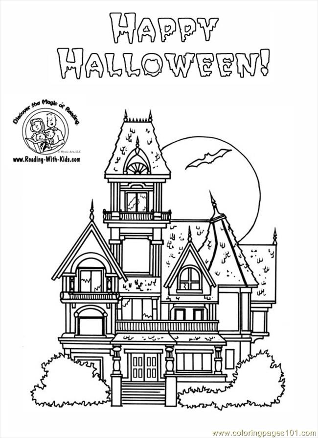 Coloring Pages Haunted House Coloring Pages (Architecture > Houses