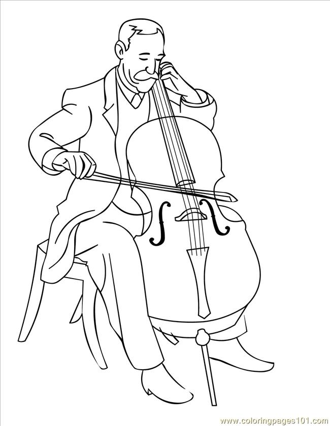 Coloring Pages Cello Ink (Entertainment > Instruments) - free printable coloring page online