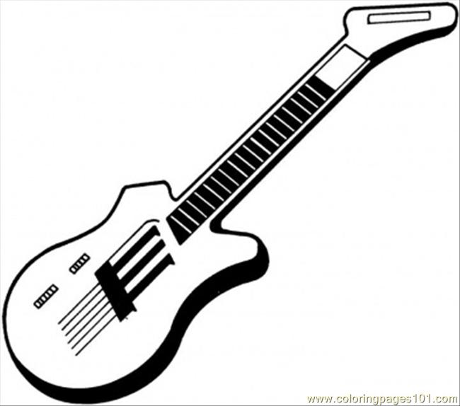 Coloring Pages Electric Guitar (Entertainment > Instruments) - free