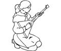 Russian Girl Is Playing Balalaika