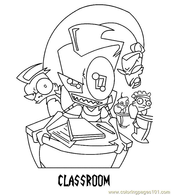 invader zim coloring page