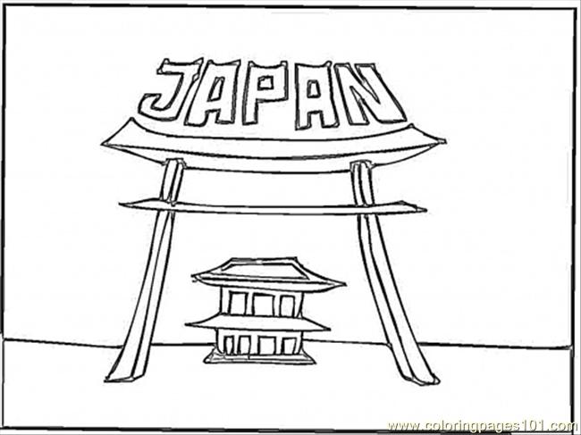 free printable coloring image Japan