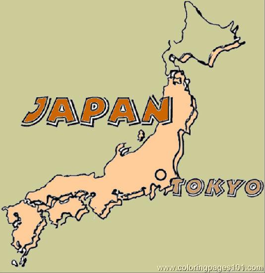 free printable coloring image Map Of Japan 