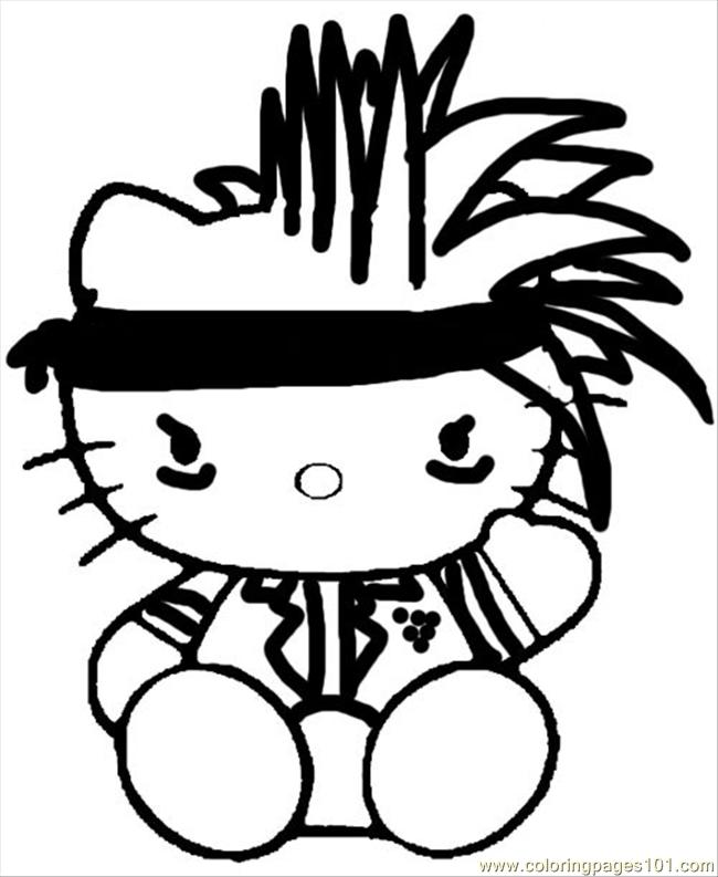 free printable coloring image Hello Kitty X Japan Yoshiki