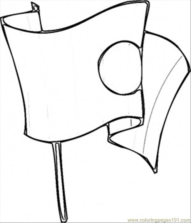 free printable coloring image Japanese Flag