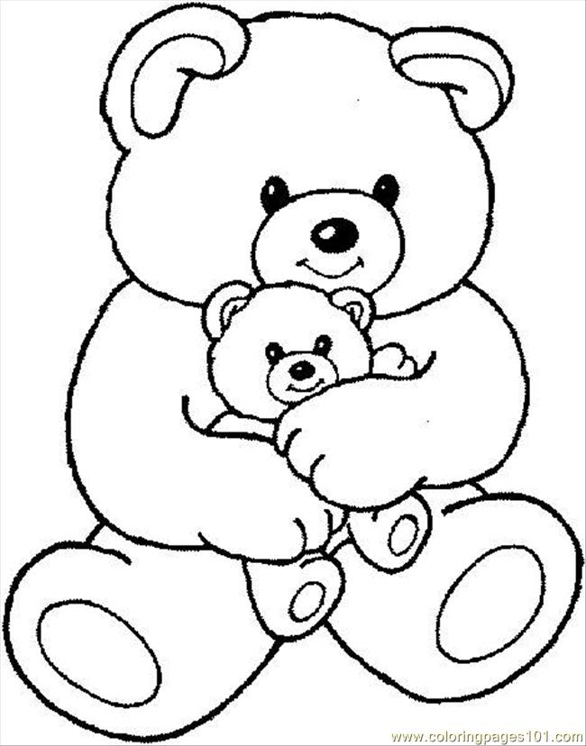 Coloring Pages Teddybear1 (Cartoons > Little Polar Bear) - free