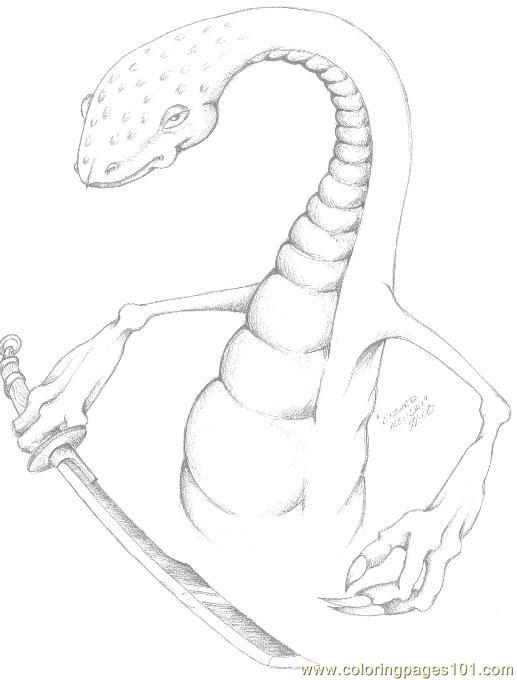 free printable coloring image Lizard Kensai1