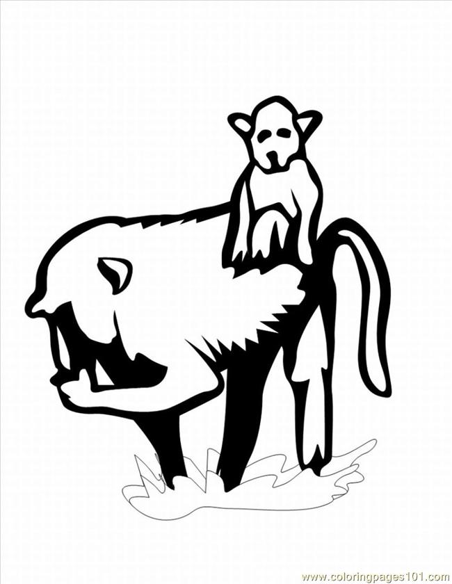 Coloring Pages Ing Pages Spider Monkey 4 Lrg (Animals > Monkey) - free