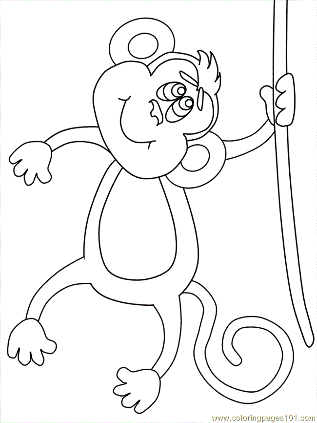 Coloring Pages Monkey Youtline Animals Monkey Free Printable 