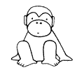 Coloring Pages Monkey youtline (Animals > Monkey) - free printable