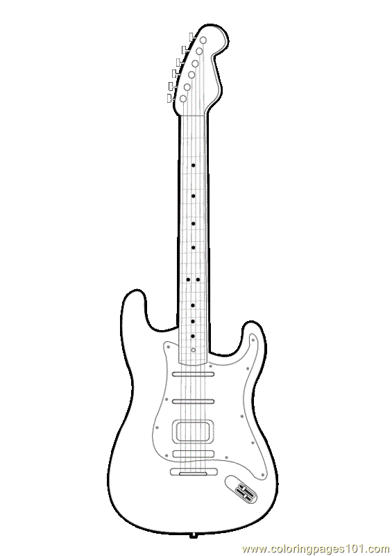 Coloring Pages Guitar (Entertainment > Music) free printable coloring