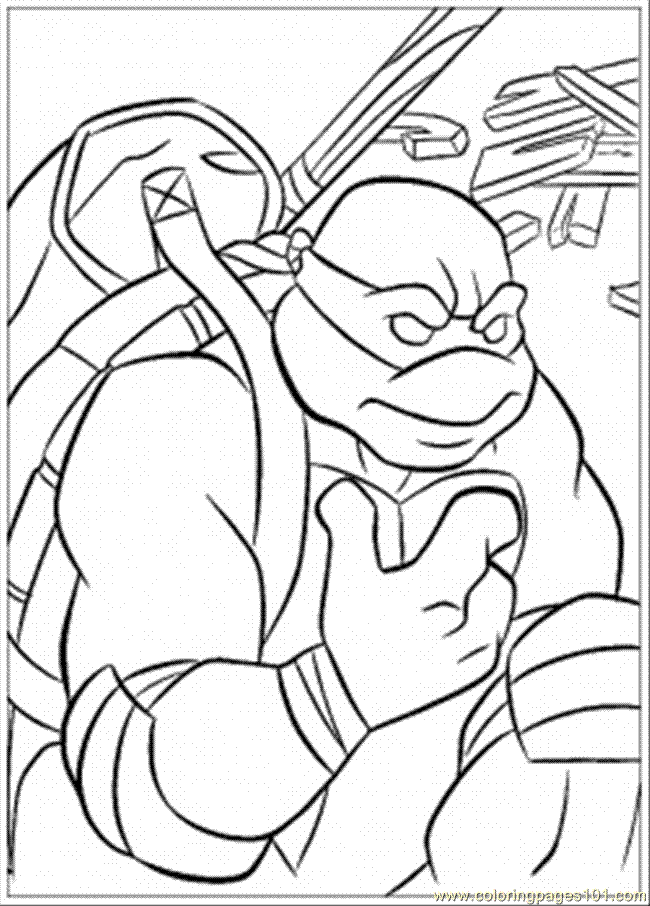 Coloring Pages Leo Is Thinking (Cartoons > Ninja Turtles) - free