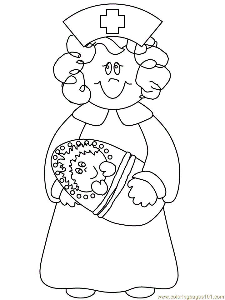 Coloring Pages nurse4 (Peoples > Nurses) - free printable coloring page
