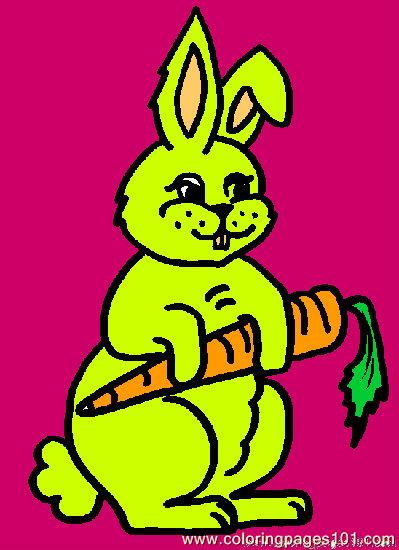 free printable coloring image Rabbit With Carrot