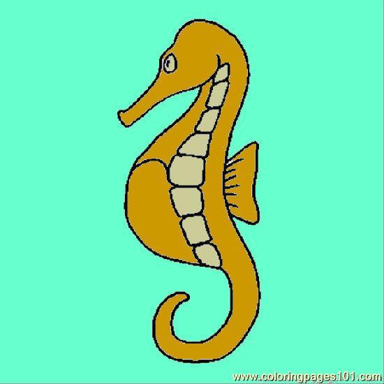 free printable coloring image Sea Horse Soeps