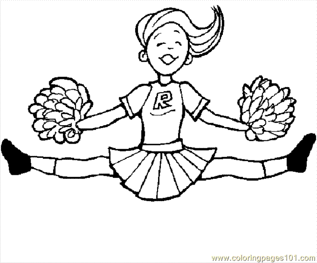 Coloring Pages Cheerleader Coloring Page 03 (Sports > Others) - free