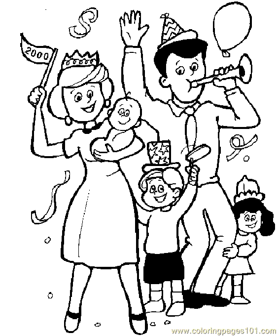 Coloring Pages Family Coloring Page 05 (Peoples > Others) - free