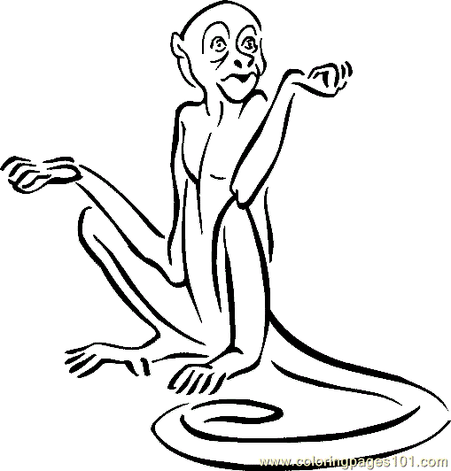 free printable coloring image Monkey Coloring Page 001 (1)