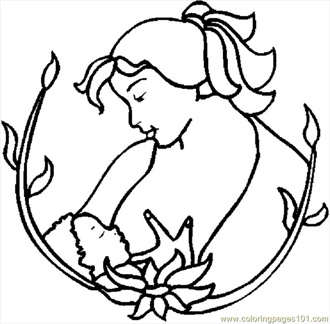 Coloring Pages Mother Nursing 4 (Peoples > Others) - free printable ...