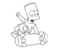 Bart Skateboarding 2 Coloring Pages 7 Com