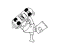 Bart Skateboarding Coloring Pages 7 Com