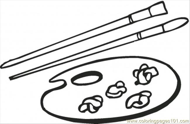 Palette And Brushes