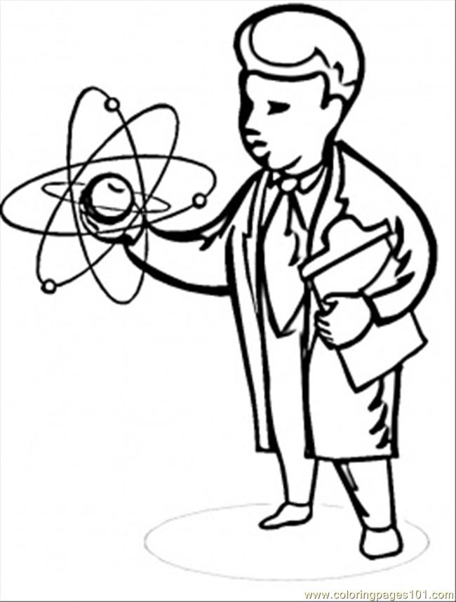 Coloring Pages Scientist (Education > Physics) - free printable
