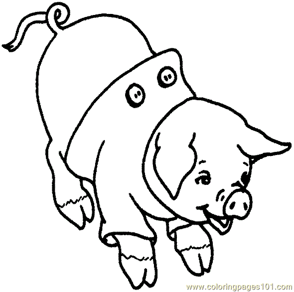 free printable coloring image Pig Coloring Page 08