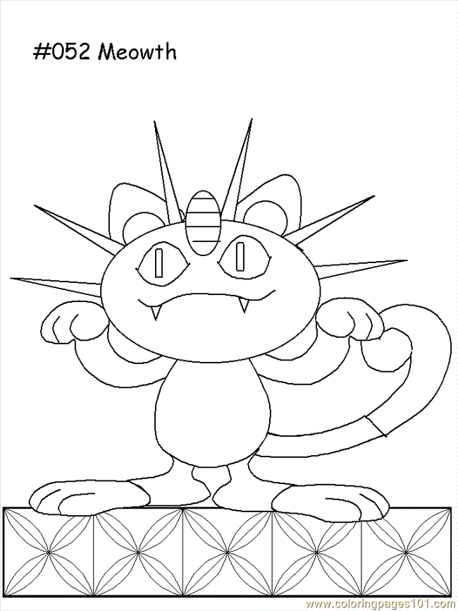 Pokemon Coloring Pages Meowth Stackeduphigh