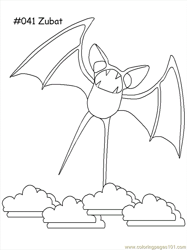 Zubat Coloring Pages: Zubat Pokemon Coloring Page