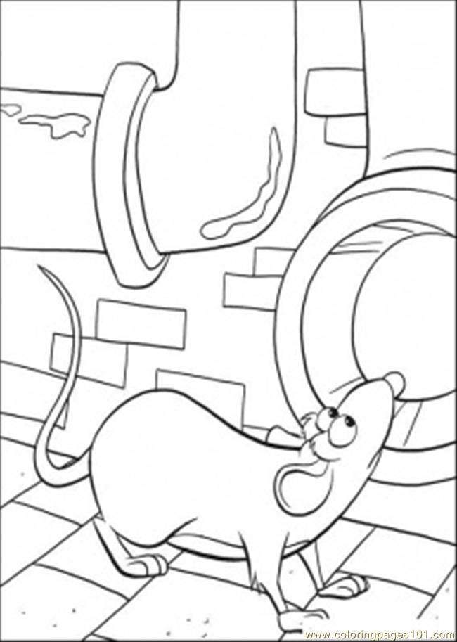 Coloring Pages Remy Around Tubes (Cartoons > Ratatouille) - free
