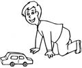 Boy Plays With A Car