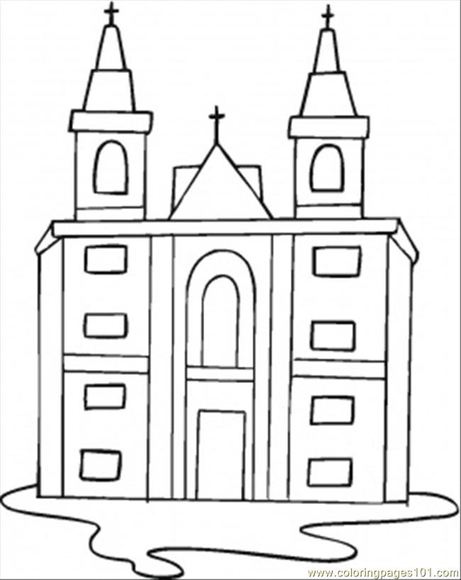 free printable coloring image Catholic Church