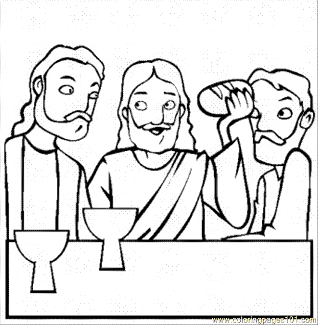 Coloring Pages Jesus Gives The Bread At Last Supper Other Religions