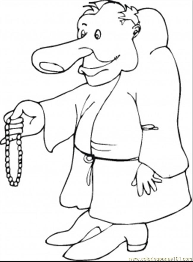 free printable coloring image Monk With Beads