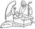 Joseph And Maria Near Little Jesus