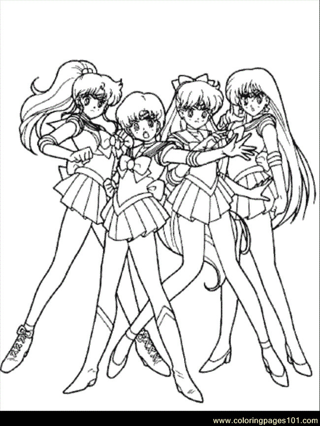 sailor moon all sailor scouts coloring pages - photo #5
