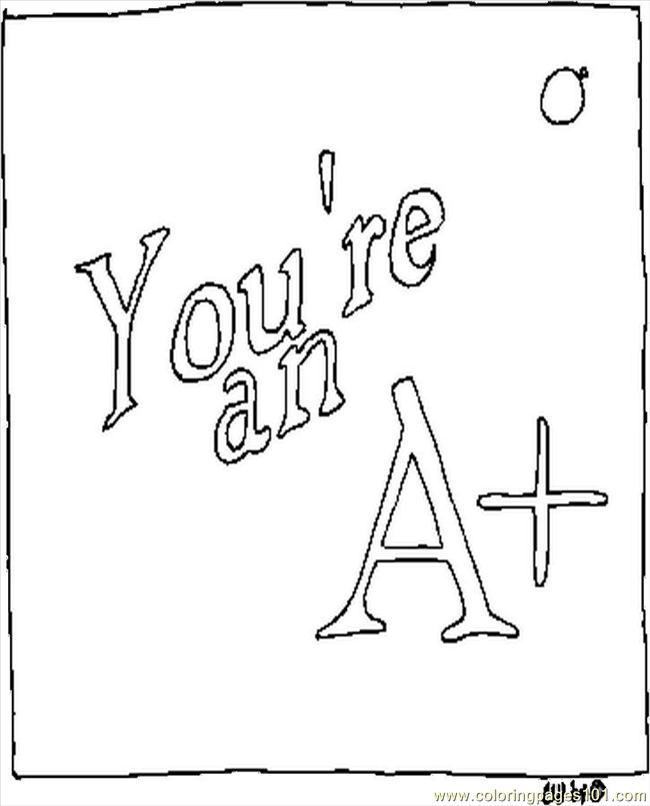 free printable coloring image You're An A