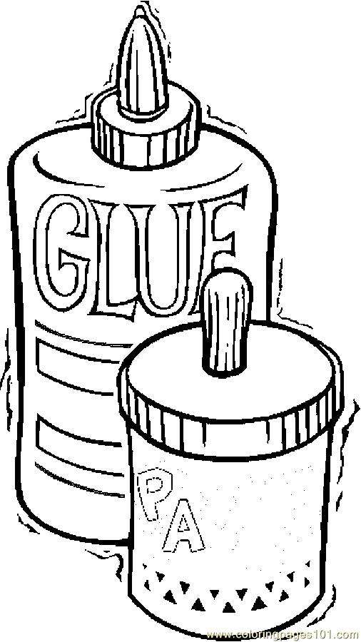 Coloring Pages Glue & Paste (Education > School) - free printable