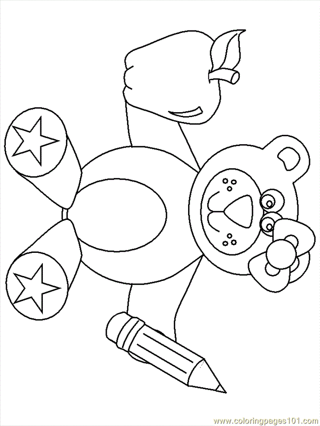 free printable coloring image Schoolbear