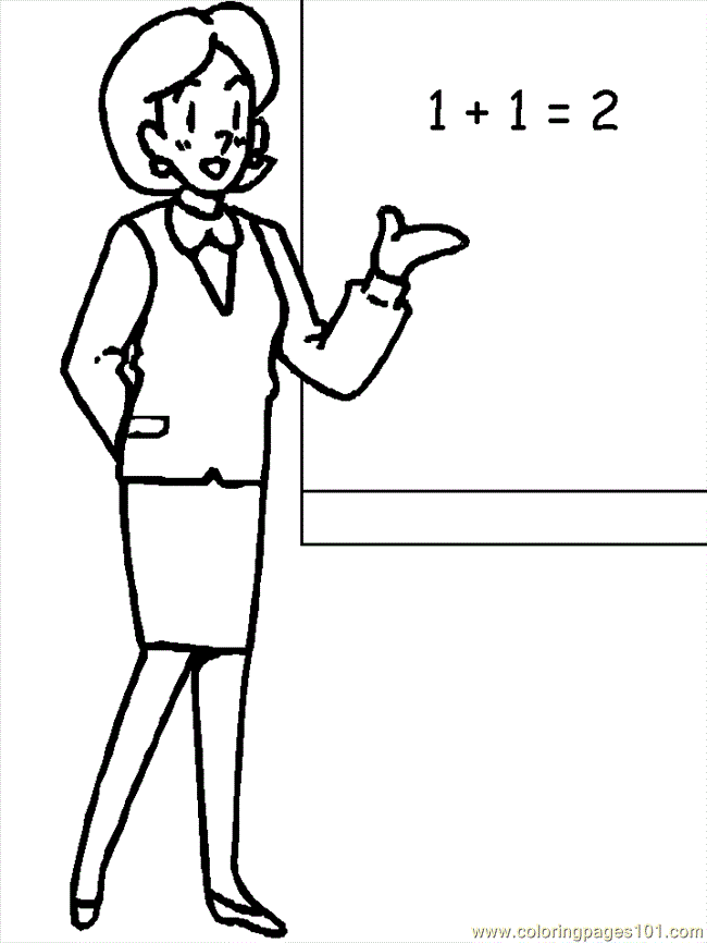 free printable coloring image Teacher1
